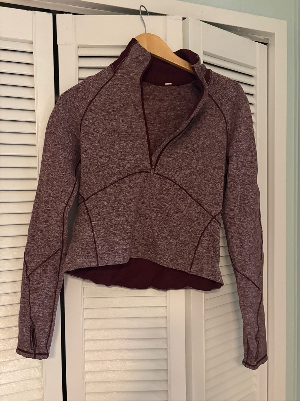 lululemon athletica Maroon Heathered Half-Zip Pullover